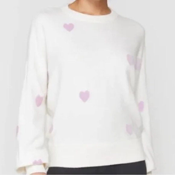 Spiritual Gangster Sweaters - Spiritual Gangster cream and lavender Heart Sweater medium